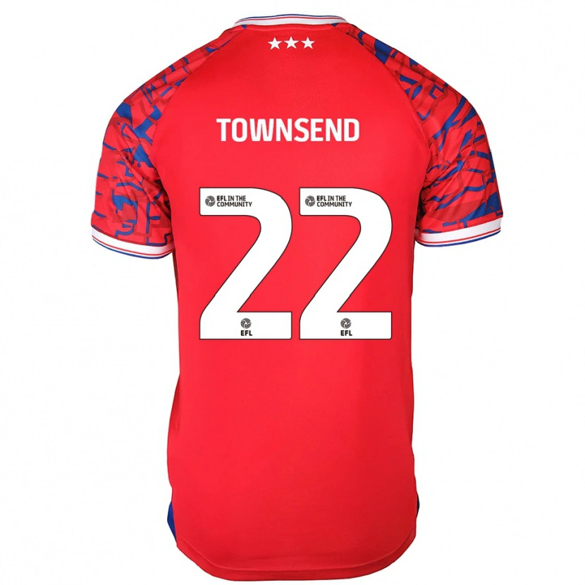 Danxen Men Conor Townsend #22 Red Blue Away Jersey 2025/26 T-Shirt
