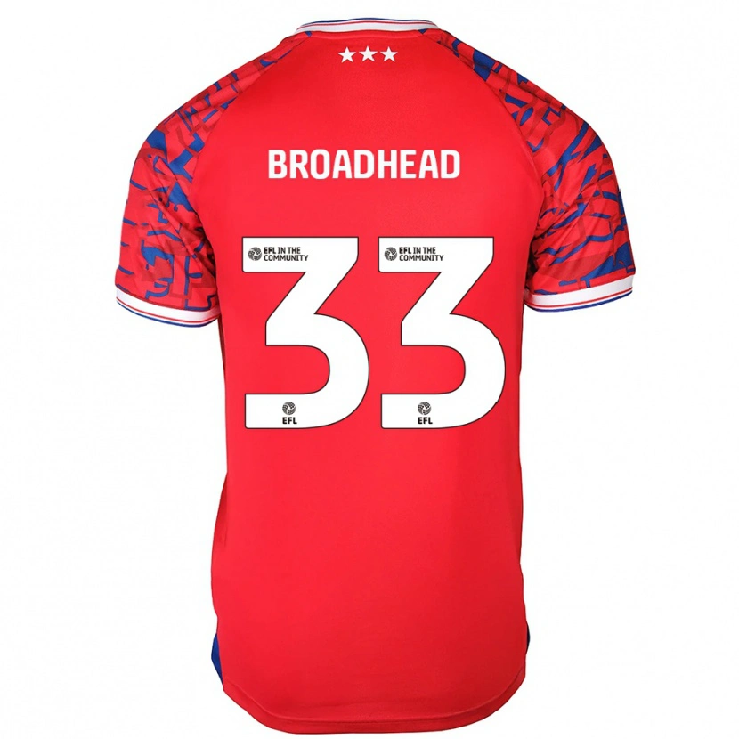 Danxen Men Nathan Broadhead #33 Red Blue Away Jersey 2025/26 T-Shirt