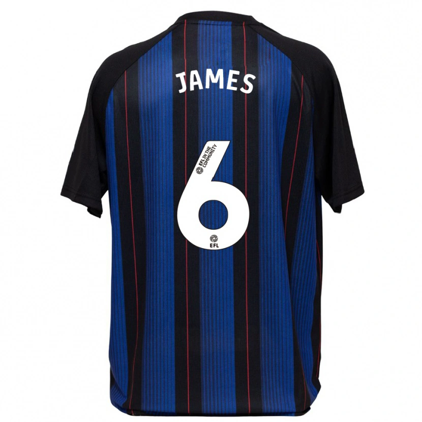 Danxen Men Daniel James #6 Blue Black Away Jersey 2025/26 T-Shirt