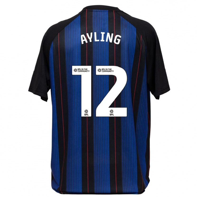 Danxen Men Luke Ayling #12 Blue Black Away Jersey 2025/26 T-Shirt