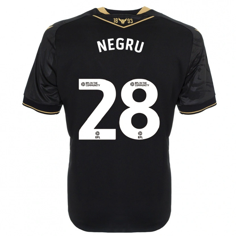 Danxen Men Stephan Negru #28 Black Gold Away Jersey 2025/26 T-Shirt