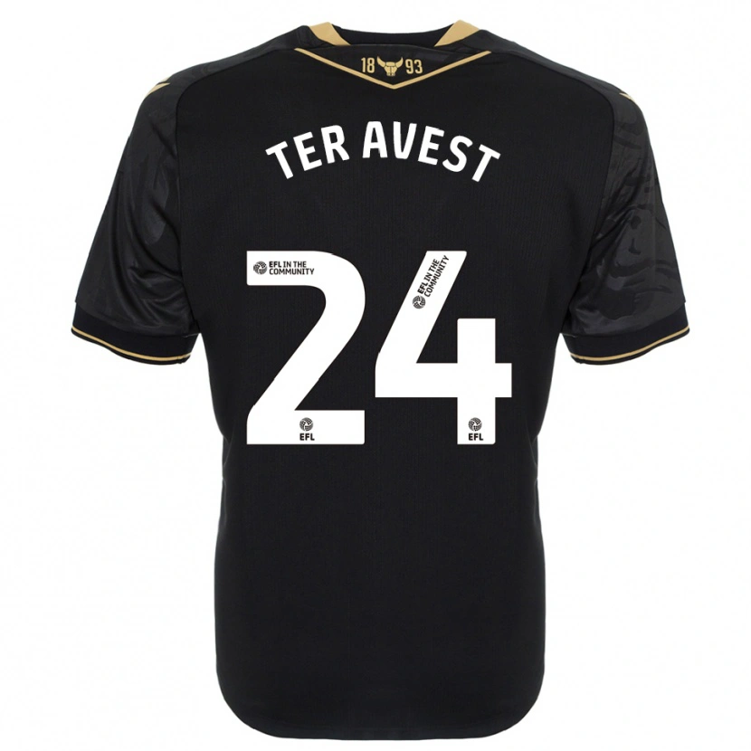 Danxen Men Hidde Ter Avest #24 Black Gold Away Jersey 2025/26 T-Shirt