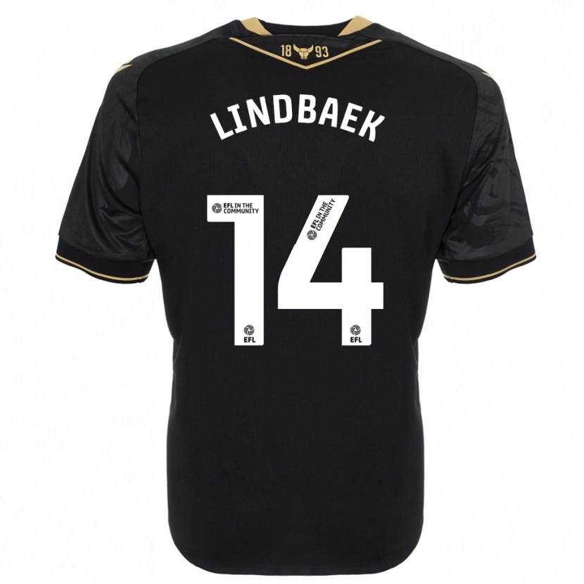 Danxen Men Adele Lindbaek #14 Black Gold Away Jersey 2025/26 T-Shirt