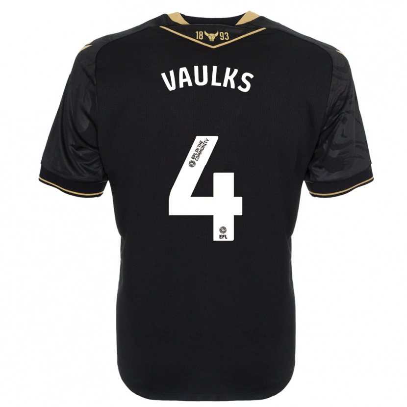 Danxen Men Will Vaulks #4 Black Gold Away Jersey 2025/26 T-Shirt