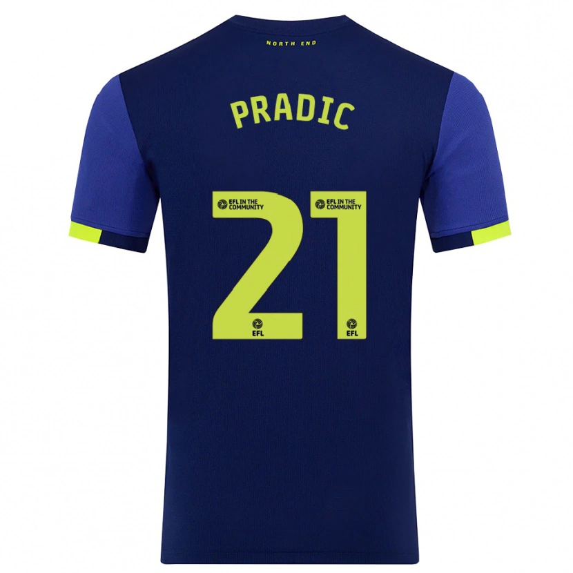 Danxen Men James Pradic #21 Navy Yellow Away Jersey 2025/26 T-Shirt