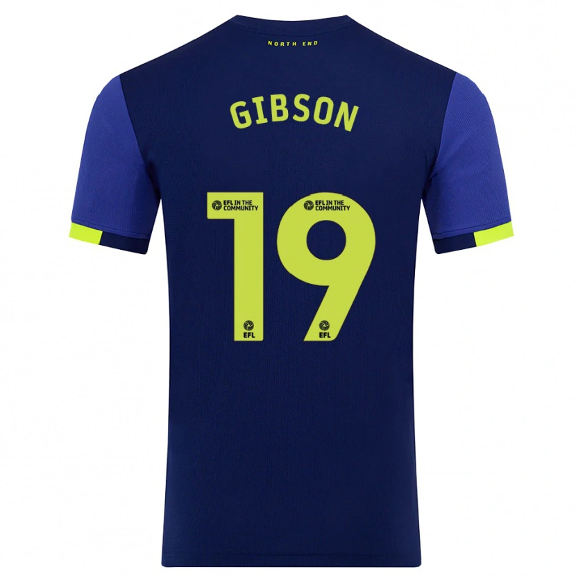 Danxen Men Lewis Gibson #19 Navy Yellow Away Jersey 2025/26 T-Shirt