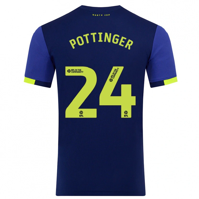 Danxen Men Kaya Pottinger #24 Navy Yellow Away Jersey 2025/26 T-Shirt
