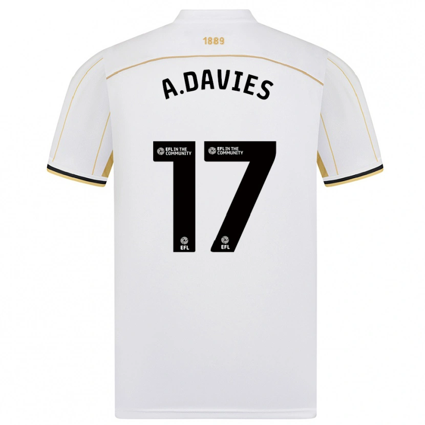 Danxen Men Adam Davies #17 White Gold Away Jersey 2025/26 T-Shirt