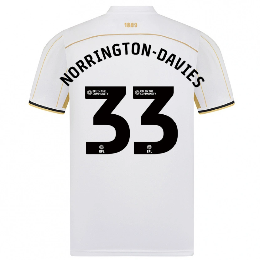Danxen Men Rhys Norrington-Davies #33 White Gold Away Jersey 2025/26 T-Shirt