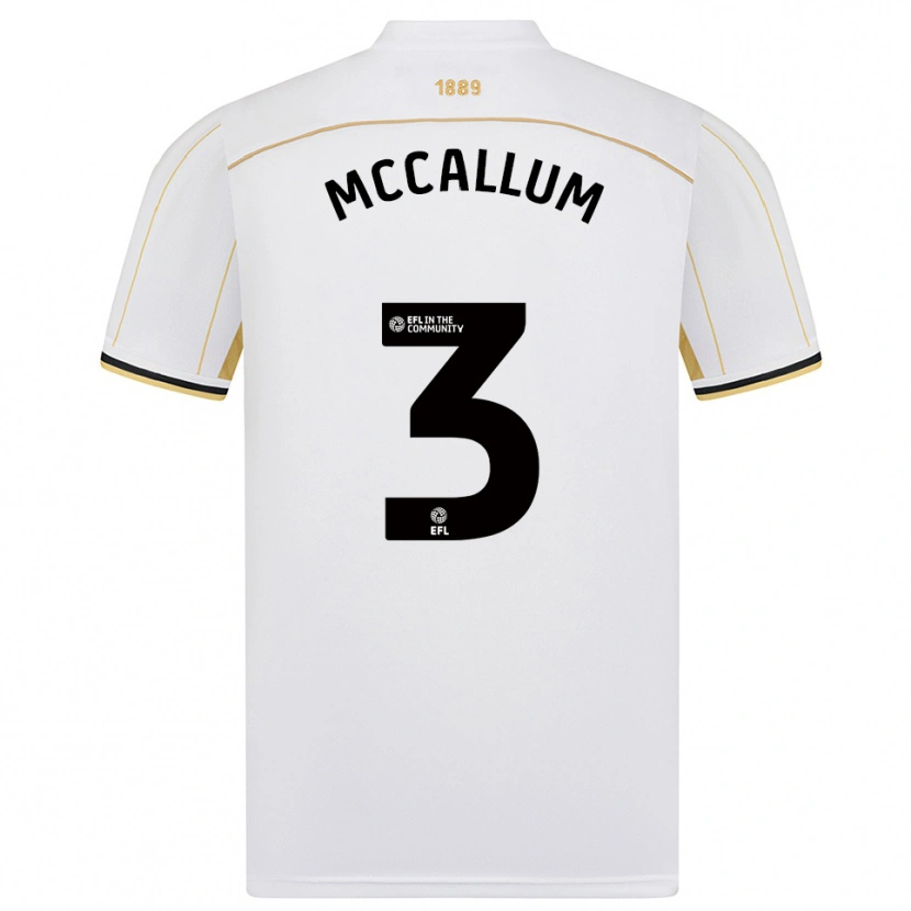 Danxen Men Sam Mccallum #3 White Gold Away Jersey 2025/26 T-Shirt