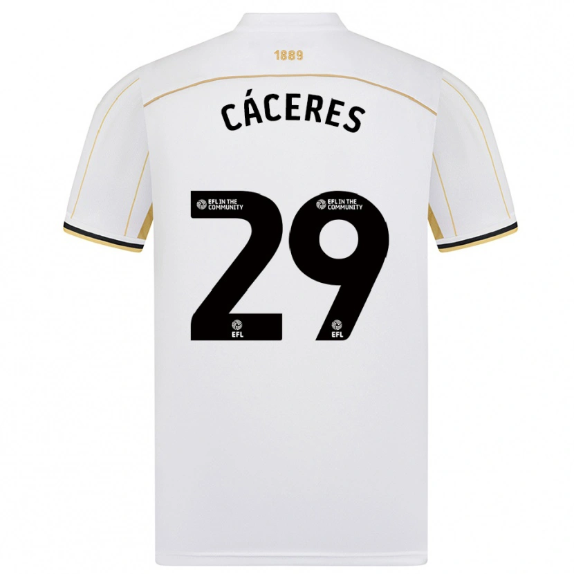Danxen Men Jefferson Cáceres #29 White Gold Away Jersey 2025/26 T-Shirt