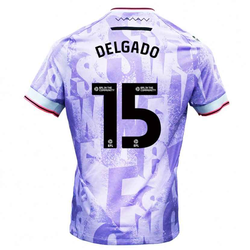 Danxen Men Juan Delgado #15 Lilac White Away Jersey 2025/26 T-Shirt