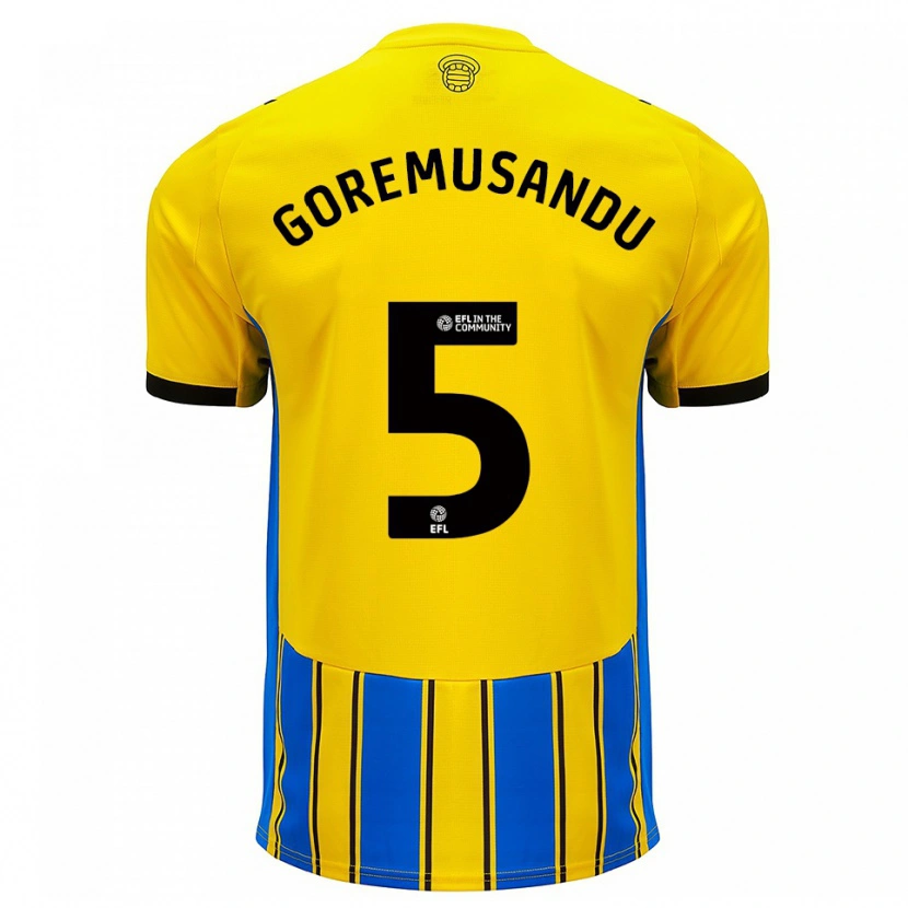 Danxen Men Tino Goremusandu #5 Blue Yellow Away Jersey 2025/26 T-Shirt