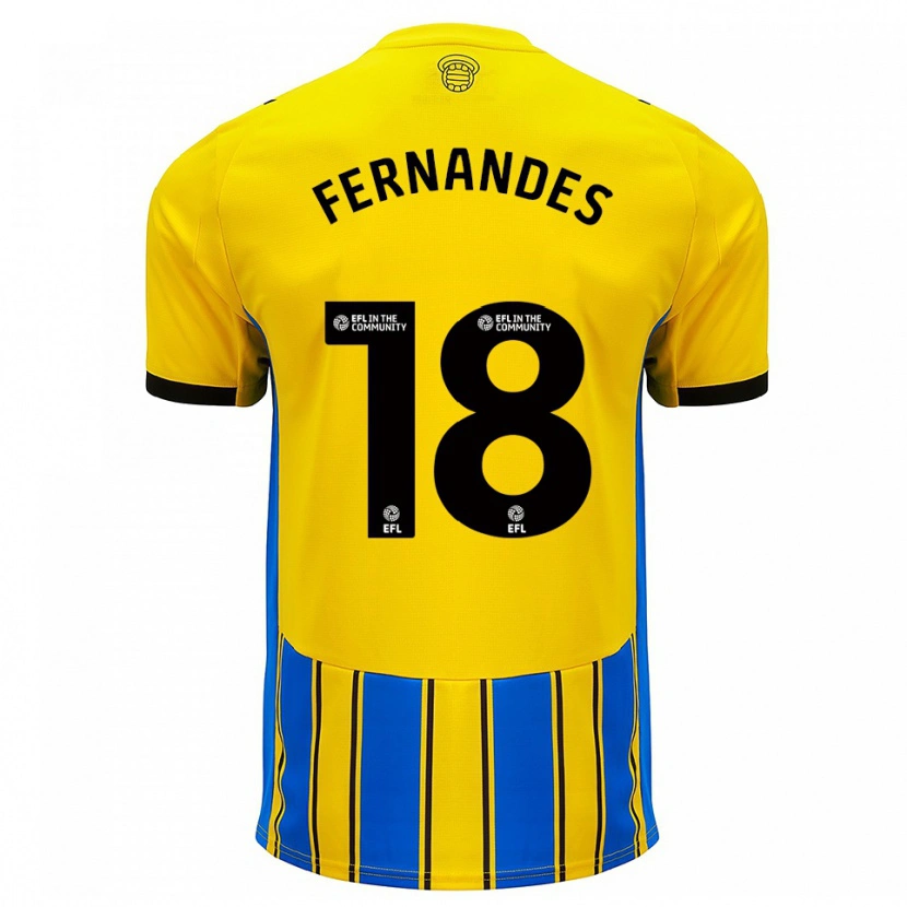 Danxen Men Mateus Fernandes #18 Blue Yellow Away Jersey 2025/26 T-Shirt