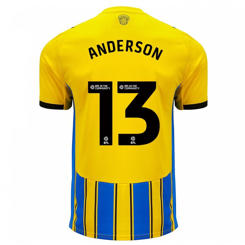 Danxen Men Calum Anderson #13 Blue Yellow Away Jersey 2025/26 T-Shirt