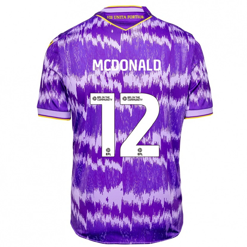 Danxen Men Kayleigh Mcdonald #12 Purple Yellow Away Jersey 2025/26 T-Shirt