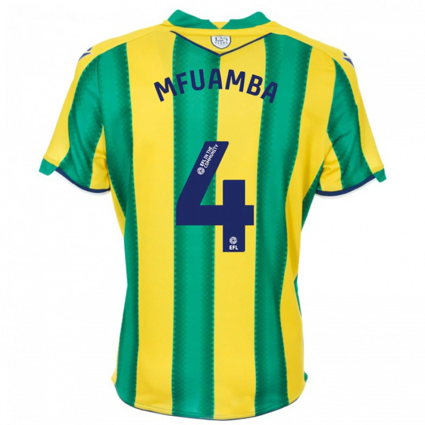 Danxen Men Kevin Mfuamba #4 Yellow Green Away Jersey 2025/26 T-Shirt