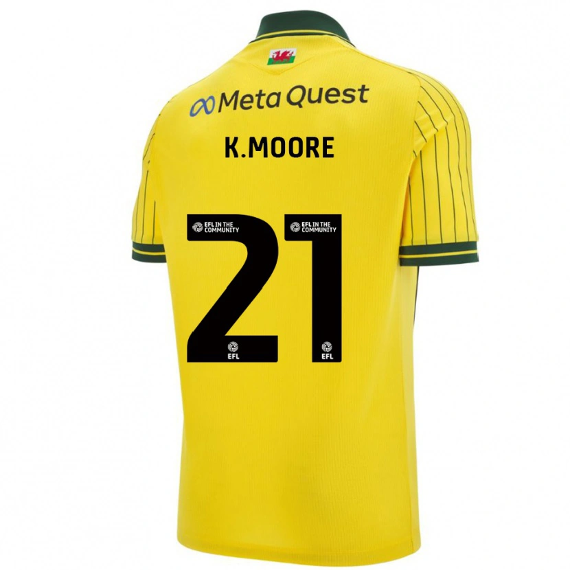 Danxen Men Kieffer Moore #21 Yellow Green Away Jersey 2025/26 T-Shirt