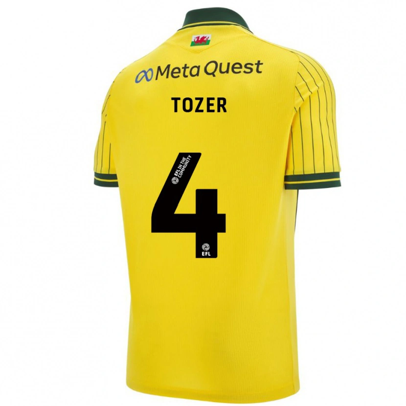 Danxen Men Ben Tozer #4 Yellow Green Away Jersey 2025/26 T-Shirt