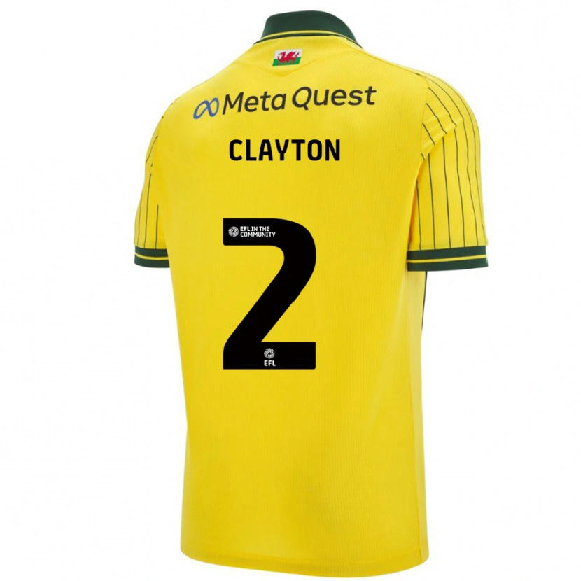 Danxen Men Tommy Clayton #2 Yellow Green Away Jersey 2025/26 T-Shirt