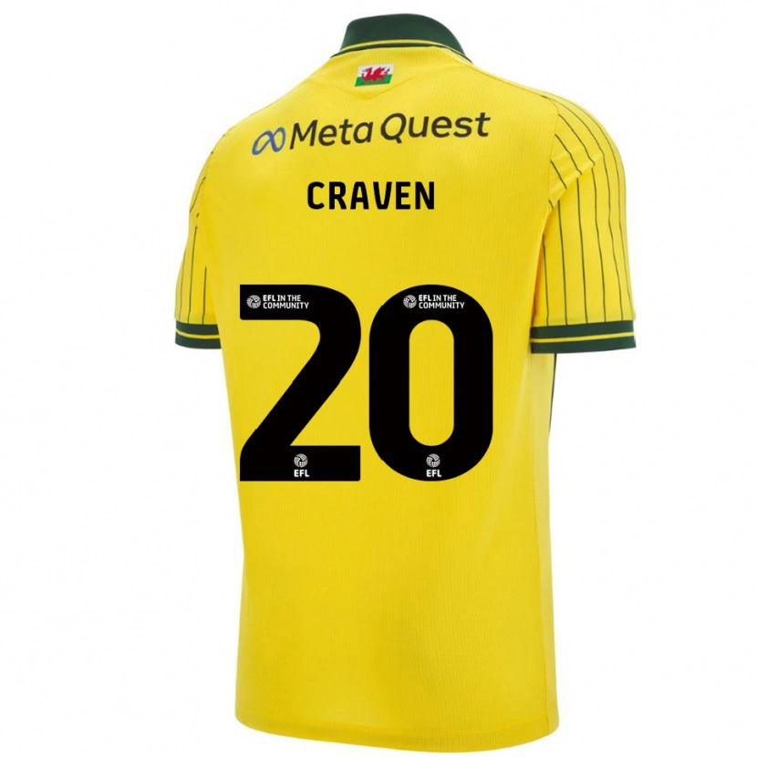 Danxen Men Lizzie Craven #20 Yellow Green Away Jersey 2025/26 T-Shirt