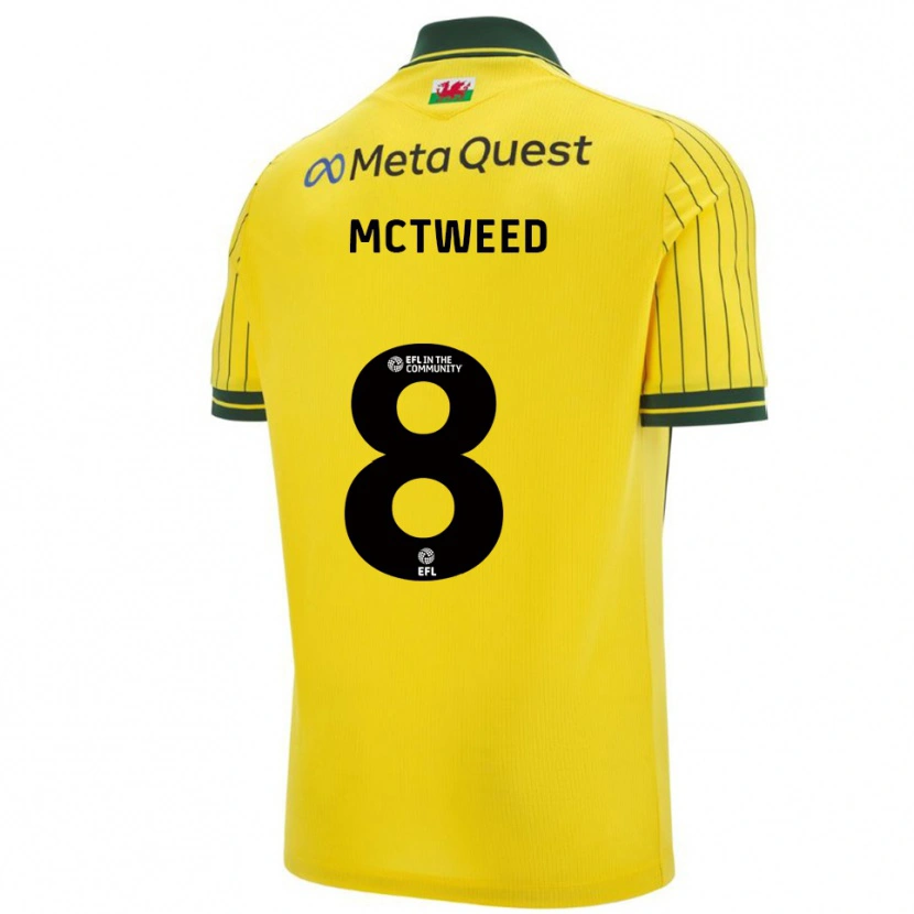Danxen Men Oliver Mctweed #8 Yellow Green Away Jersey 2025/26 T-Shirt