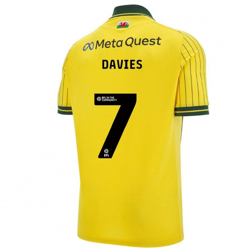 Danxen Men Jordan Davies #7 Yellow Green Away Jersey 2025/26 T-Shirt