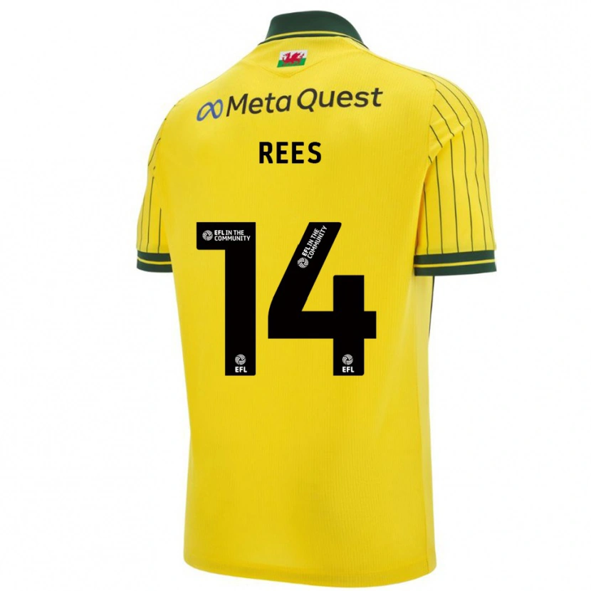 Danxen Men Joe Rees #14 Yellow Green Away Jersey 2025/26 T-Shirt