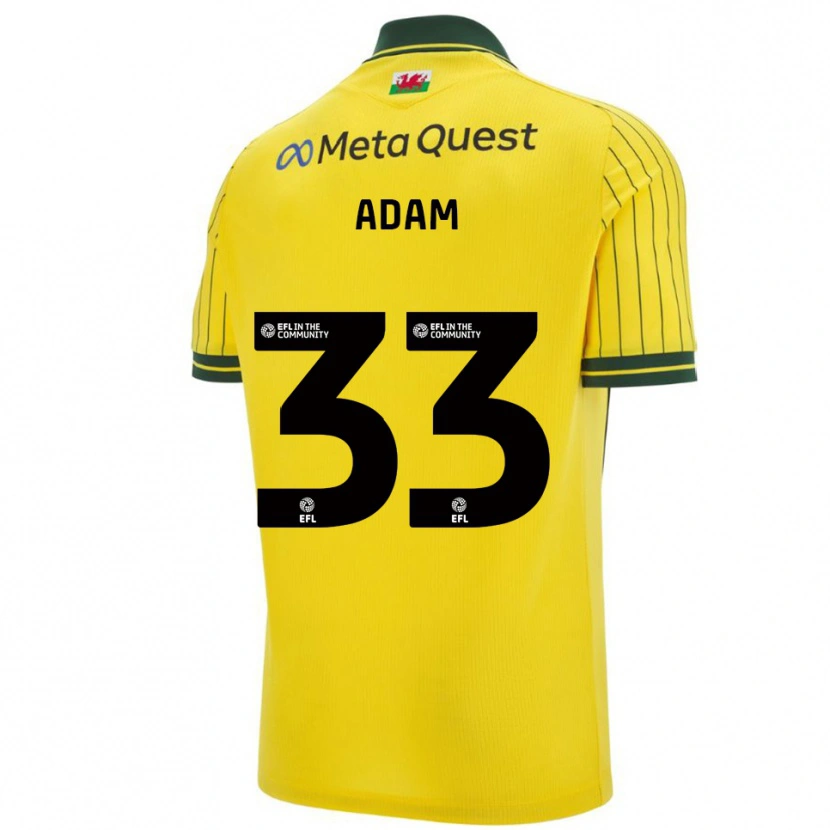 Danxen Men Josh Adam #33 Yellow Green Away Jersey 2025/26 T-Shirt
