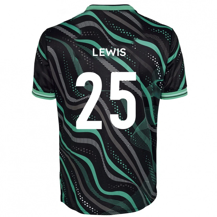 Danxen Men Harry Lewis #25 Black Green Away Jersey 2025/26 T-Shirt