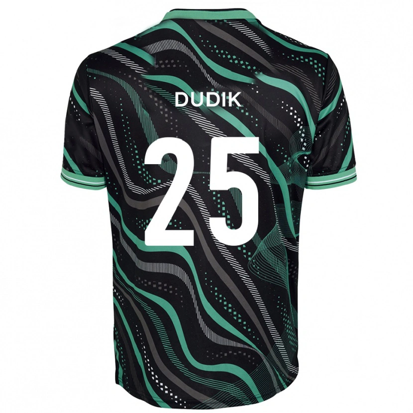 Danxen Men Anton Dudik #25 Black Green Away Jersey 2025/26 T-Shirt