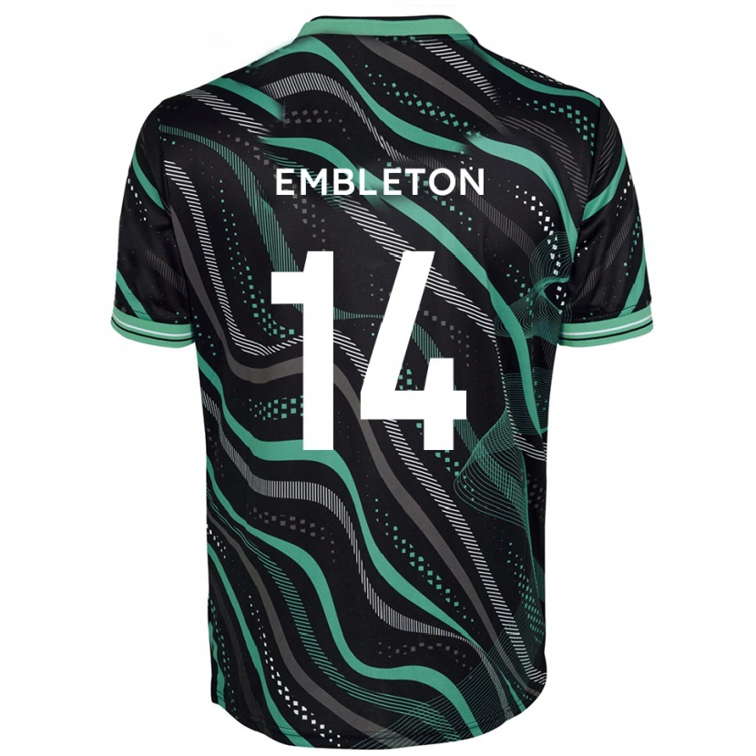 Danxen Men Elliot Embleton #14 Black Green Away Jersey 2025/26 T-Shirt