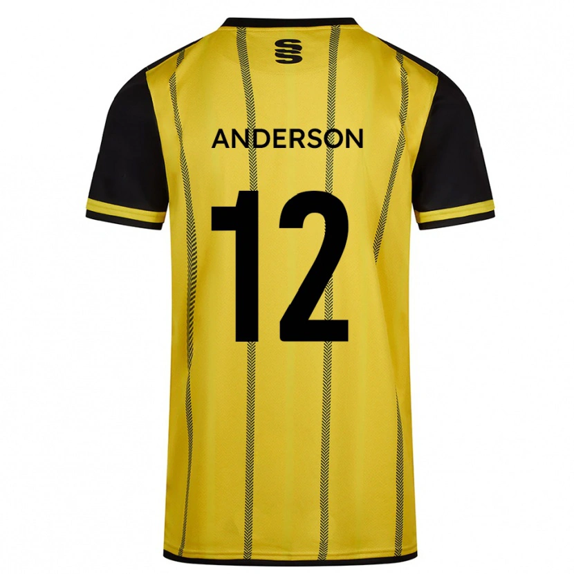 Danxen Men Zea Anderson #12 Yellow Black Away Jersey 2025/26 T-Shirt