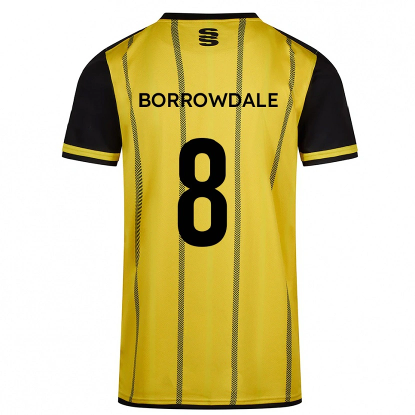 Danxen Men Imogen Borrowdale #8 Yellow Black Away Jersey 2025/26 T-Shirt