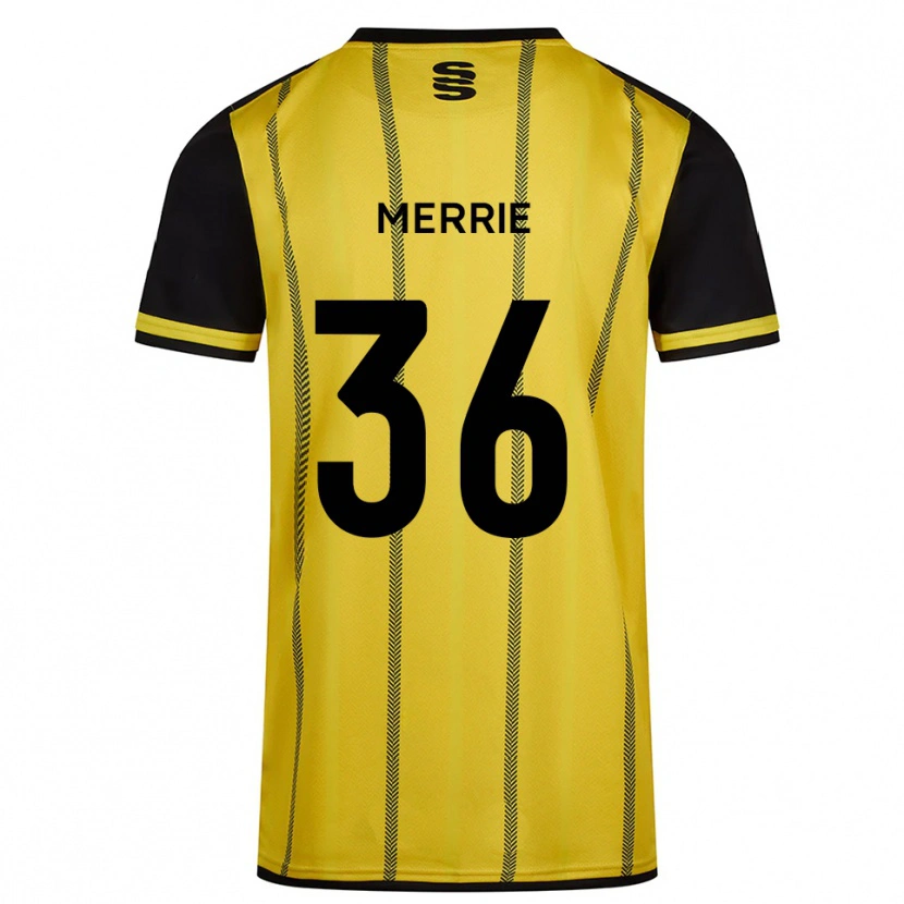 Danxen Men Chris Merrie #36 Yellow Black Away Jersey 2025/26 T-Shirt