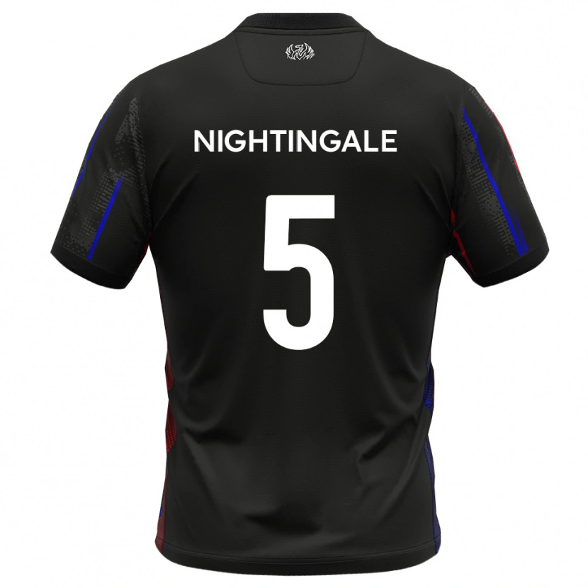 Danxen Men Will Nightingale #5 Black Red Away Jersey 2025/26 T-Shirt