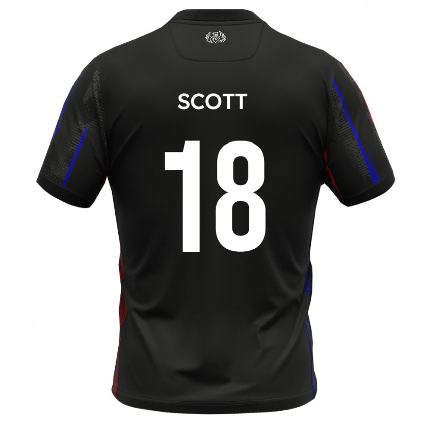 Danxen Men Oliver Scott #18 Black Red Away Jersey 2025/26 T-Shirt