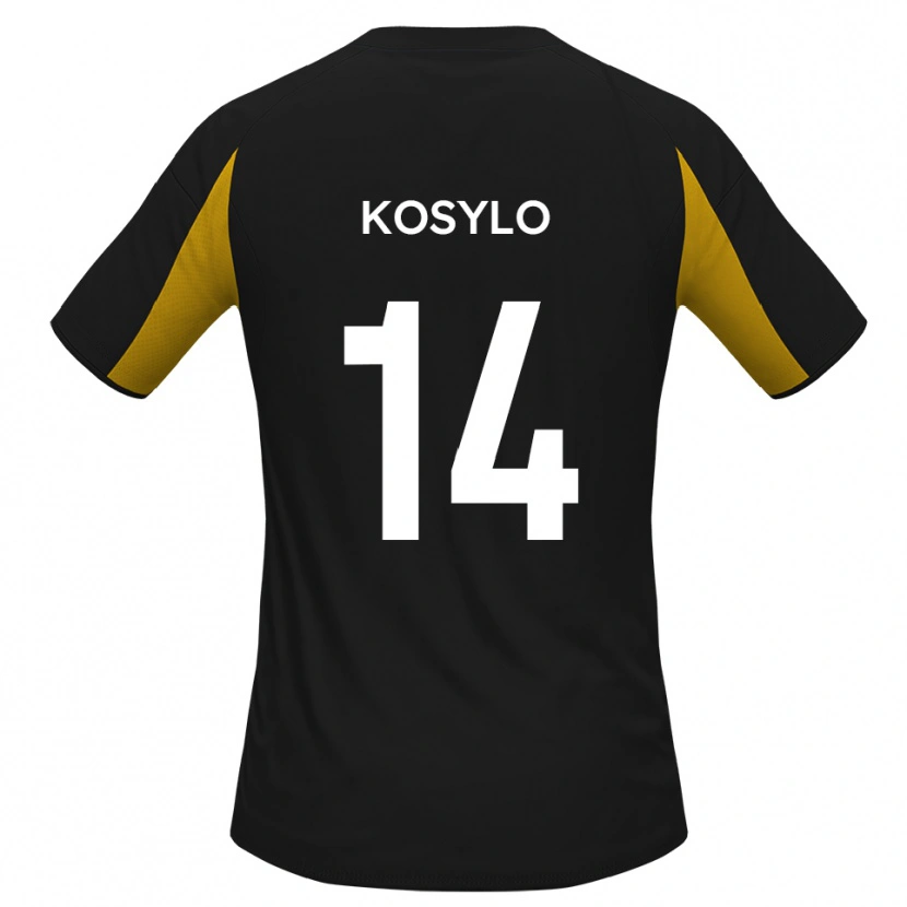 Danxen Men Matty Kosylo #14 Black Yellow Away Jersey 2025/26 T-Shirt