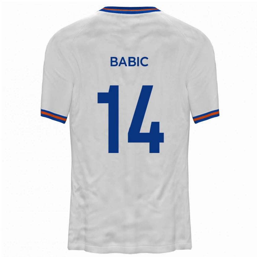 Danxen Men Goran Babic #14 White Blue Away Jersey 2025/26 T-Shirt