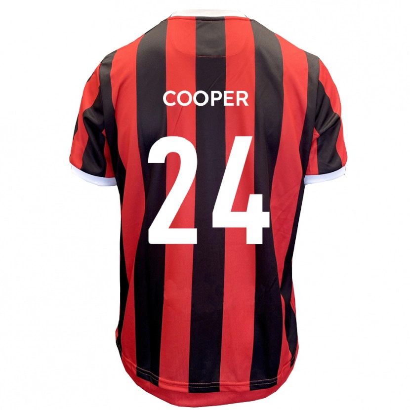 Danxen Men Charlie Cooper #24 Red Black Away Jersey 2025/26 T-Shirt
