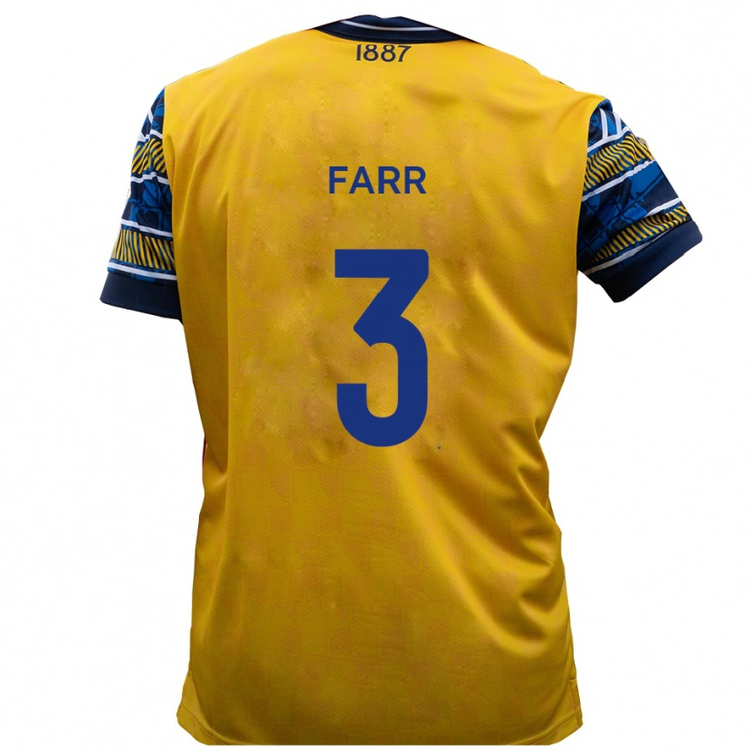 Danxen Men Jacob Farr #3 Yellow Black Away Jersey 2025/26 T-Shirt