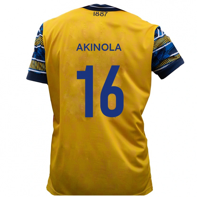 Danxen Men Tunji Akinola #16 Yellow Black Away Jersey 2025/26 T-Shirt