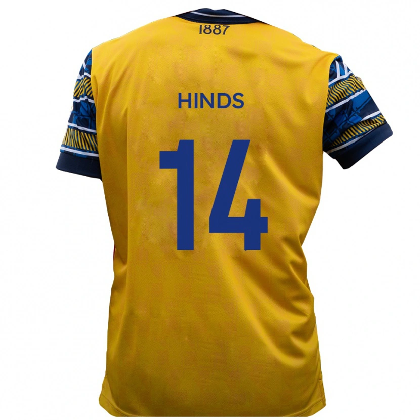 Danxen Men Tariq Hinds #14 Yellow Black Away Jersey 2025/26 T-Shirt