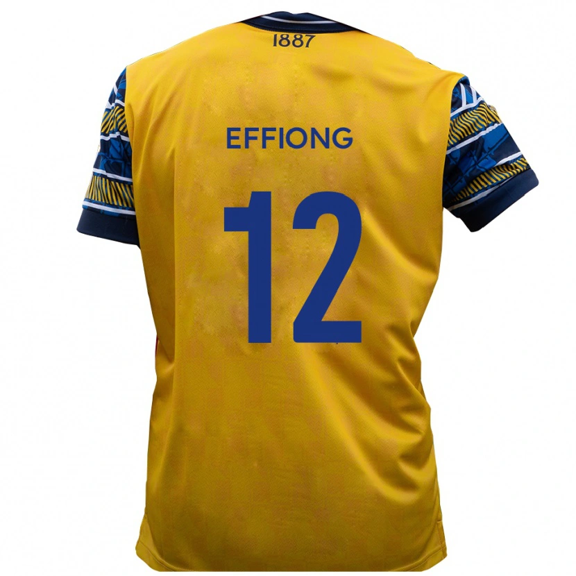 Danxen Men Inih Effiong #12 Yellow Black Away Jersey 2025/26 T-Shirt