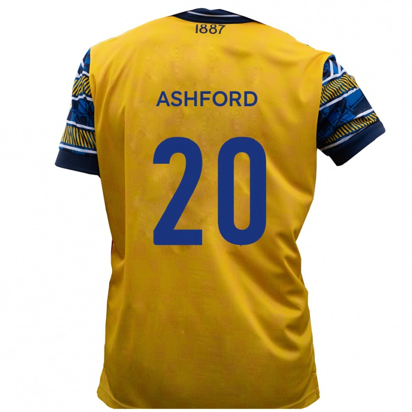 Danxen Men Sam Ashford #20 Yellow Black Away Jersey 2025/26 T-Shirt