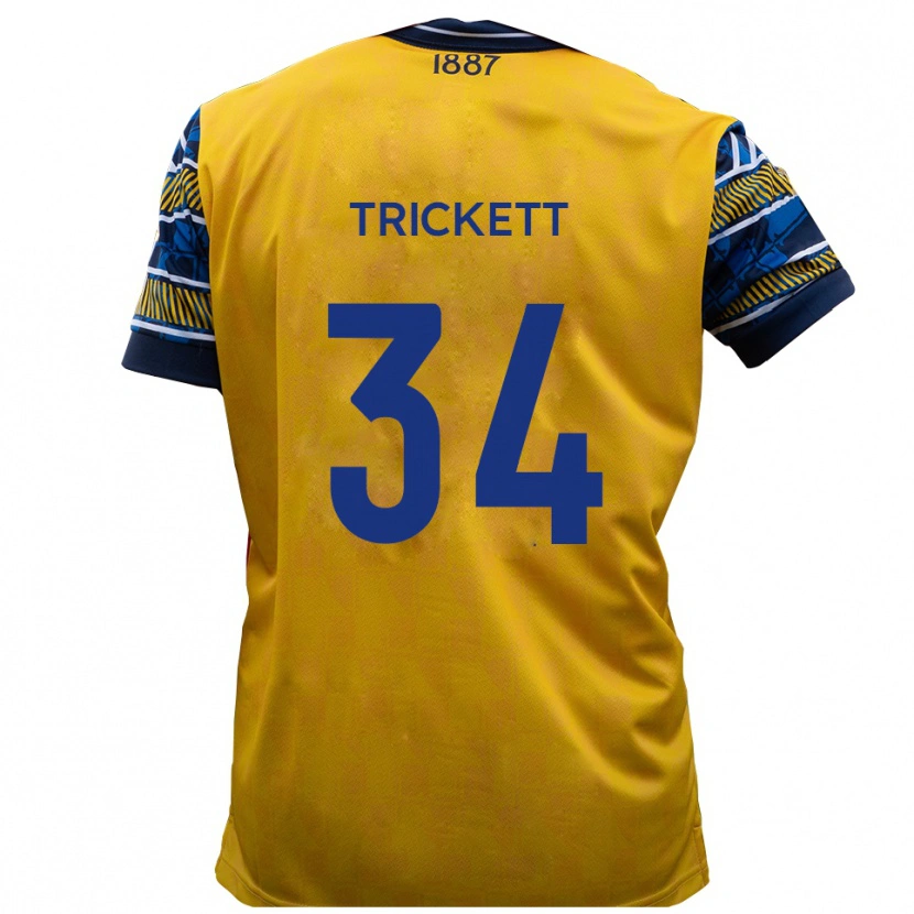 Danxen Men Joden Trickett #34 Yellow Black Away Jersey 2025/26 T-Shirt