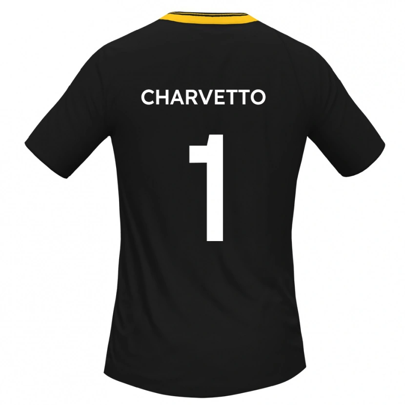 Danxen Men Michael Charvetto #1 Black Yellow Away Jersey 2025/26 T-Shirt