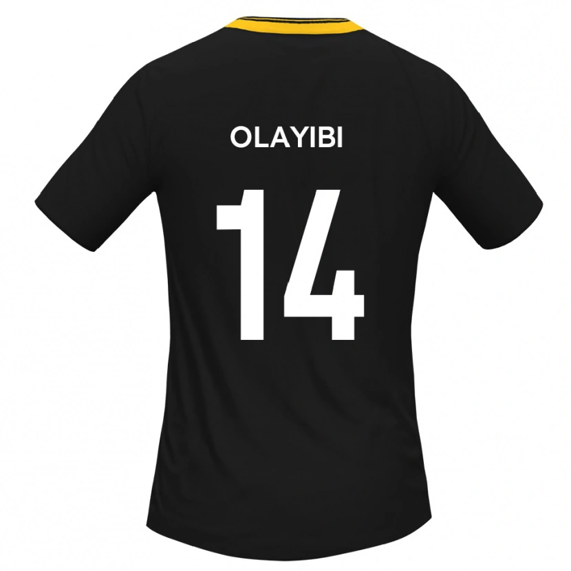 Danxen Men Daniel Olayibi #14 Black Yellow Away Jersey 2025/26 T-Shirt