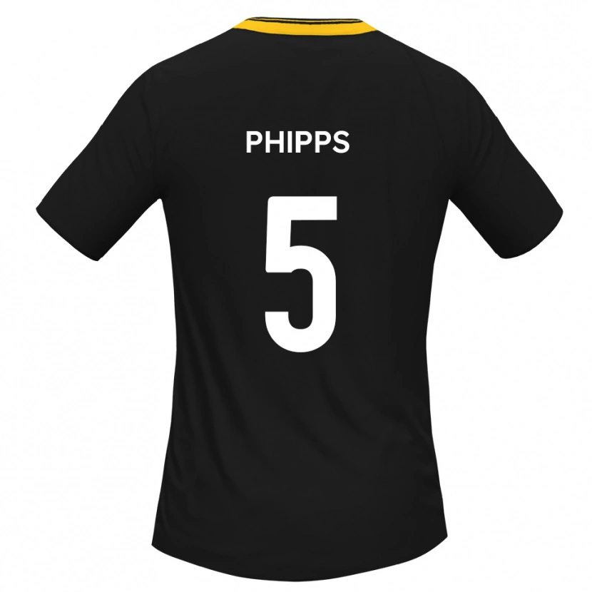Danxen Men Harry Phipps #5 Black Yellow Away Jersey 2025/26 T-Shirt
