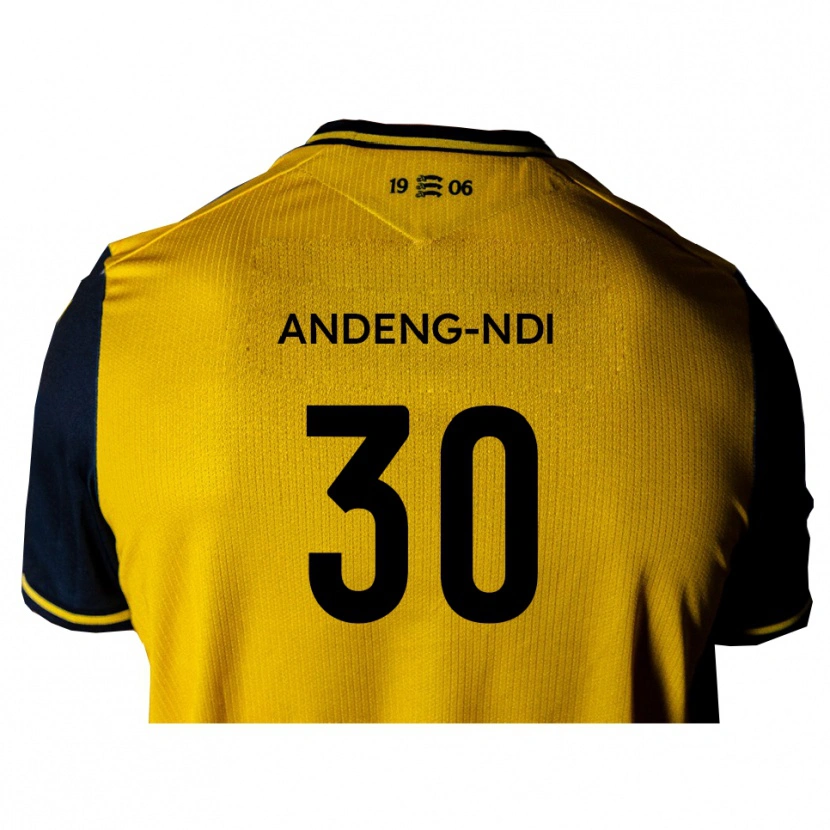 Danxen Men Collin Andeng-Ndi #30 Yellow Black Away Jersey 2025/26 T-Shirt